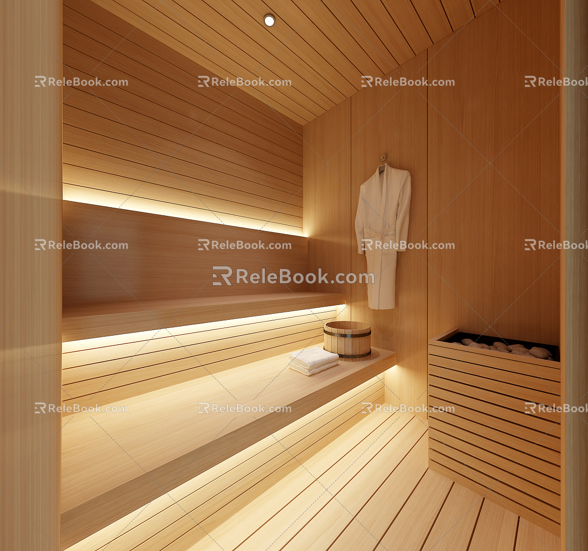 Modern Sauna Room 3d model