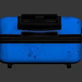 Lightweight Blue Striped Hard Shell Suitcase With Telescopic Handle And Wheels 3d model