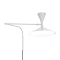 Modern Minimalist Wall Lamp With Curved Metal Arm And White Shade