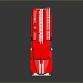 Red Six Wheel Fire Truck With White Stripes And Roof Equipment Design