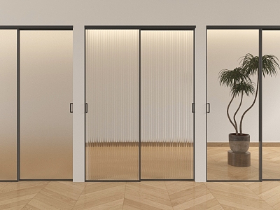 Modern glass sliding door kitchen sliding door very narrow sliding door sliding door kitchen and bathroom door 3d model