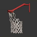 Innovative Sports Facility Architecture With Red Basketball Hoop And White Net Structure