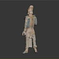 Ancient Chinese Terracotta Warrior Sculpture With Painted Armor And Standing Posture