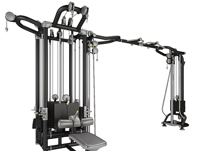 Multifunctional Fitness Equipment With Cable System Adjustable Seat And Training Arms 3d model
