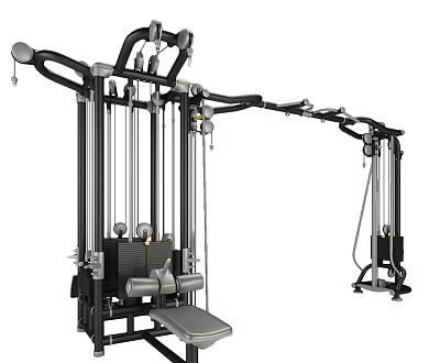 Multifunctional Fitness Equipment With Cable System Adjustable Seat And Training Arms 3d model