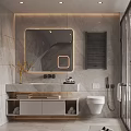 Modern Bathroom With Shower Fixtures Illuminated Shelves Tiled Walls Toilet And Window Blinds