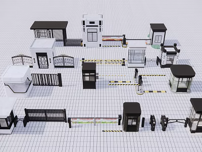 Modern Garden Ornaments Design Collection With Metal Gates Fences And Pavilions 3d model