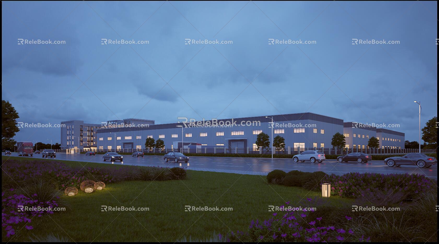 Modern Factory Warehouse Logistics Park Logistics Center Industrial Park Office Building Industrial Park 3d model