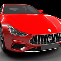 Red Maserati Sports Car Front View With Sleek Body Design