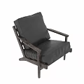 Comfortable Black Leather Leisure Chair With Vintage Wood Frame And Modern Design