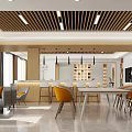 Modern Leisure Area Office Leisure Area Office Desk and Chair Combination Curtain Bookcase Bar Chair Sofa Coffee Table 3d model