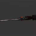 Fantasy Sword With Intricate Red Black Patterns And Ornate Hilt Design