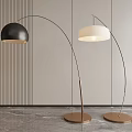 Modern Arched Floor Lamps With Black And White Shades And Metal Bases