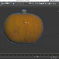 Single Ripe Fresh Orange Pumpkin Vegetable Isolated On Black Background