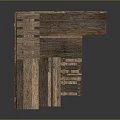 Wooden Assembled Structure With Staircase Platform Steps And Layered Planks