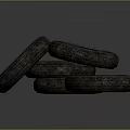 Rusty Old Car Tires Stacked Together With Worn Tread On Dark Background