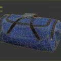 Blue Duffel Bag With Black Straps And Zipper Design For Travel Use