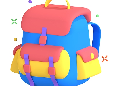 Schoolbag Backpack Cartoon Schoolbag 3d model