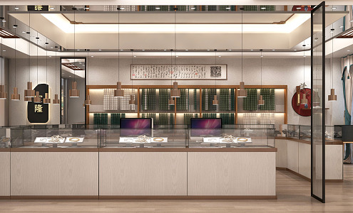 New Chinese Jewelry Store Interior 3d model