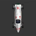 Vintage Single Seater Race Car With Number 16 White Body And Classic Design