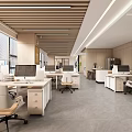 Modern Public Office Area Design With Desks Computers Chairs And Natural Light