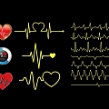 2D Heartbeat Pulse Line Silhouette 3d model