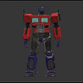 Red Blue Robot Character Front And Back View Collectible Model Design 3d model