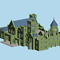 Classical Detached Villa with Spire Tower Intricate Roof and Multiple Windows