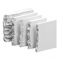 White Layered Wave Textured Sculptural Structures Arranged In Modern Design