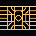 Traditional Golden And Black Carved Patterns With Geometric Decorative Borders 3d model