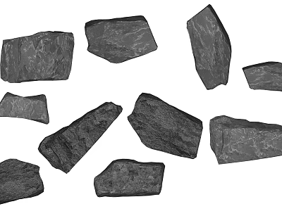 Natural Stone and Wood Decorative Materials with Organic Textures for Design Projects 3d model