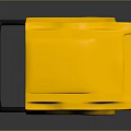 Bright Yellow Mobile Kitchen Appliance With Wheels Handle And Modern Design 3d model