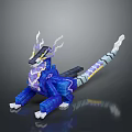 Blue Fantasy Dragon With White Horns Long Tail Energy Accents And Scaled