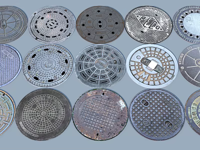 Various Designed Metal Manhole Covers For Urban Road Drainage Infrastructure 3d model