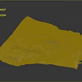 Detailed Terrain Model Showcasing Mountain Ranges Blue Lake And Green Vegetation