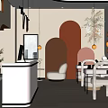 Modern Bright Beauty Hair Salon Interior Design With White Counter Tables Chairs And Product Shelves