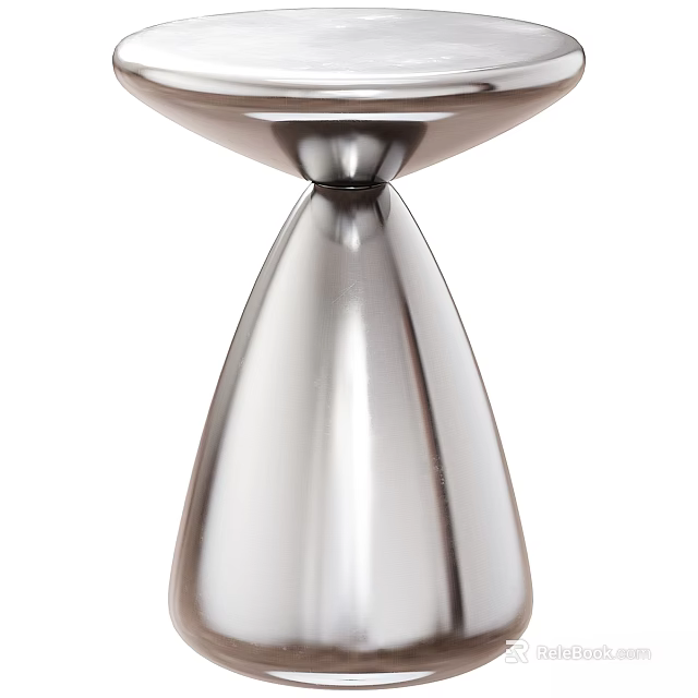 Modern Stainless Steel Dining Table With Sleek Base Structure For Contemporary Home Decor 3d model 