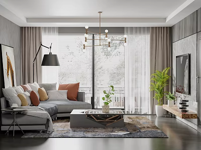 modern living room 3d model