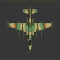 Detailed Military Aircraft Model With Camouflage Paint And Weapon Attachments