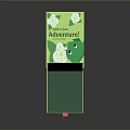 Kids Fun Adventure Green Paper Display Stand With White Flower Decorations