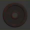 Red And Black Weight Plate With Textured Surface And Number 012