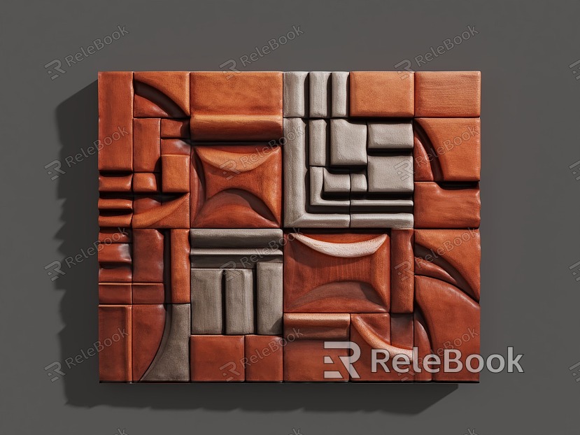 Leather three-dimensional wall decoration model