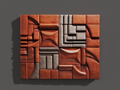 Leather three-dimensional wall decoration model