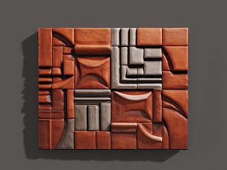 Leather three-dimensional wall decoration 3d model