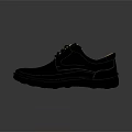 Black Leather Lace Up Shoes With Yellow Lining And Comfortable Casual Style