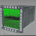 Industrial Electronic Device Featuring Green Digital Display Screen And Metal Casing Buttons Around