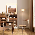 Modern Dining Chair With Curved Wooden Backrest Seat And Metal Legs By Window