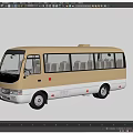 Modern Beige And White Passenger Bus With Multiple Seats And Sleek Exterior Design