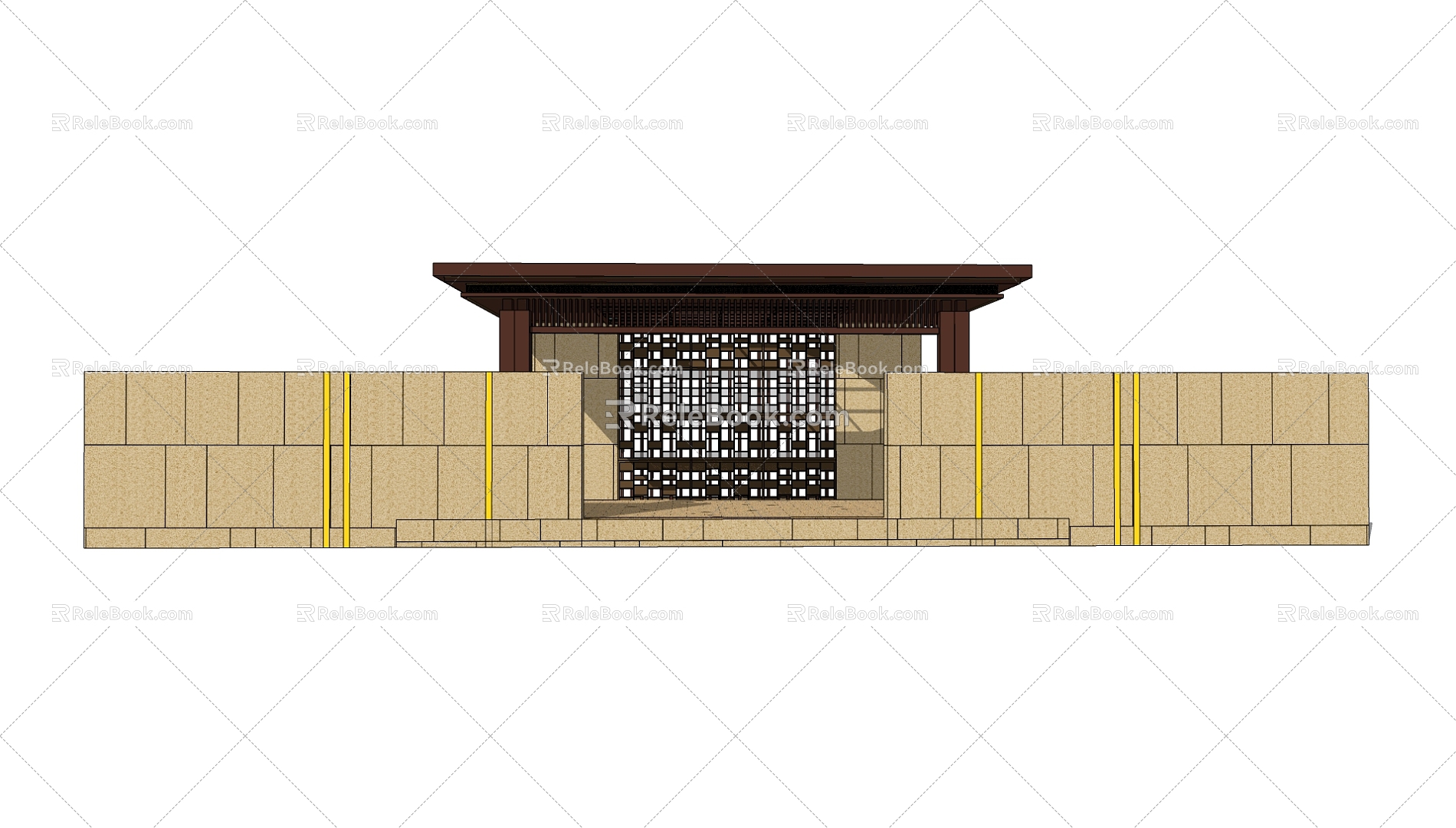 New Chinese pavilion porch New Oriental Zen pavilion 3d model