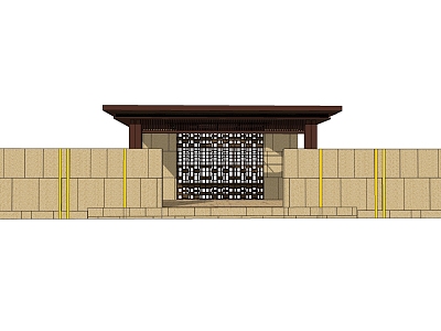 New Chinese pavilion porch New Oriental Zen pavilion 3d model